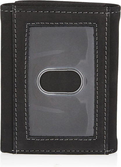 Timberland Men's Icon Boot Slim Leather Tri-Fold Wallet, Black, One Size