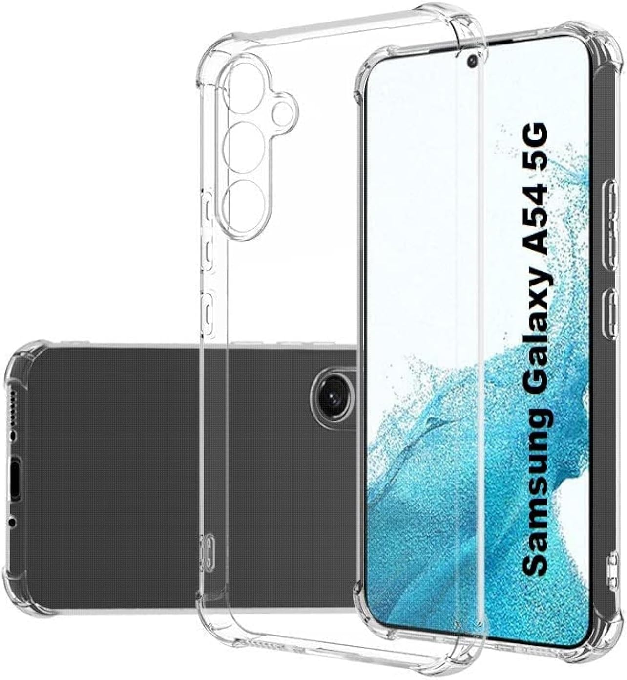 Zubitech Samsung Galaxy A54 5G Clear Cover Case soft TPU Transparent Silicone Rubber Back Protective Case shock Absorbent Reinforced Corner for Samsung Galaxy A54 5G Clear - CaveHubs