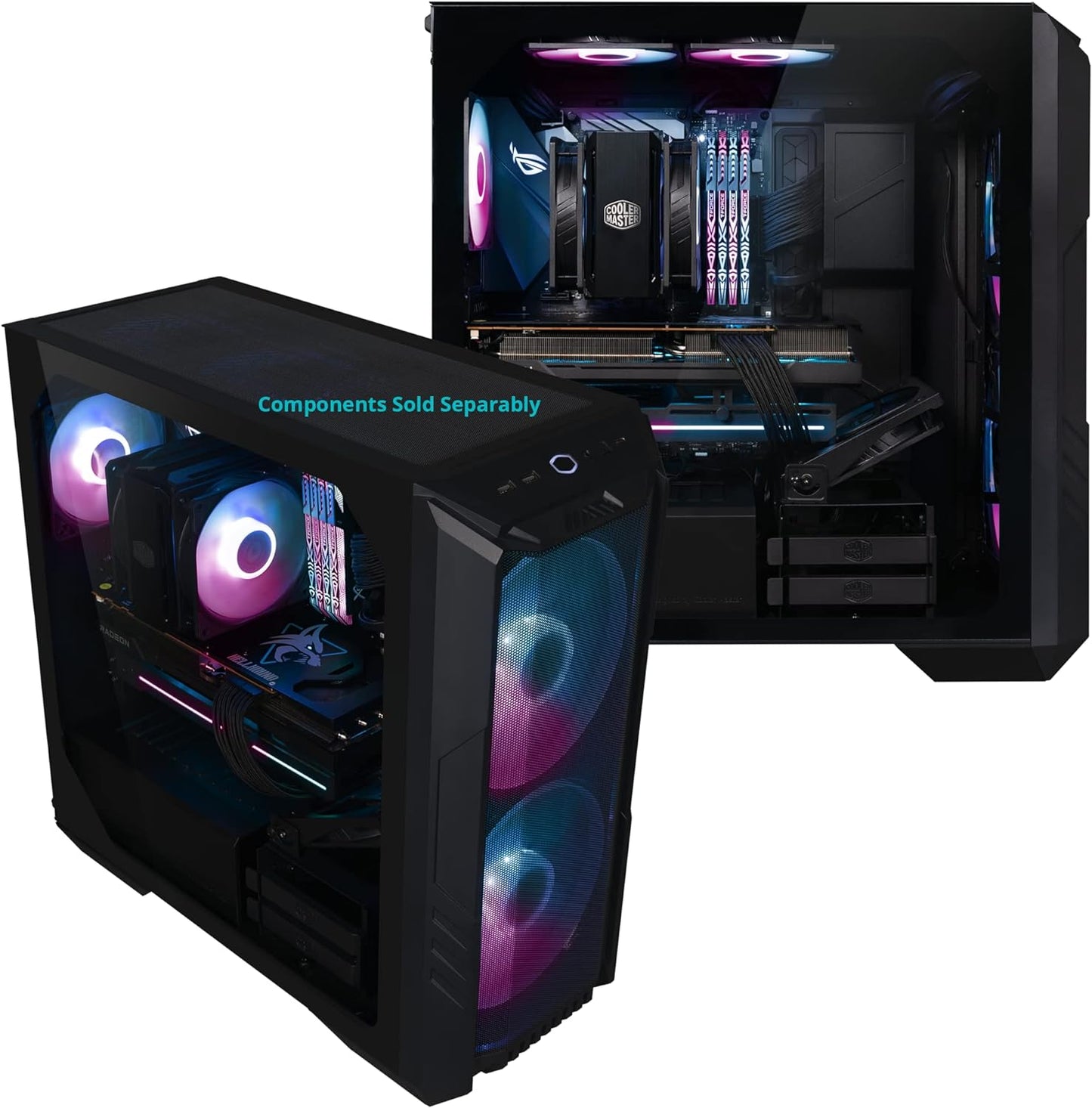 Cooler Master MasterCase H500 ARGB - PC Case with Dual 200mm Fans for High-Volume Airflow, Mesh and Transparent Front Chassis Panels, Flexible ATX Hardware Capacity