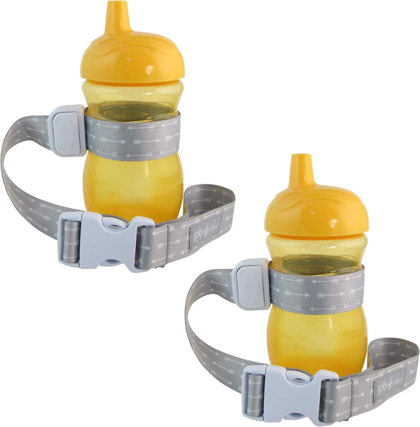 PBnJ Baby SippyPal Sippy Cup Holder Strap Leash Tether (Gray Chevron 2-Pack)