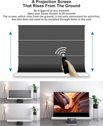 VIVIDSTORM-Projector Screens S PRO 120inch Electric Tension Floor Screen, Portable ALR Movie Theater Compatible Ultra Short Focus Laser Projector,VSDSTUST120H