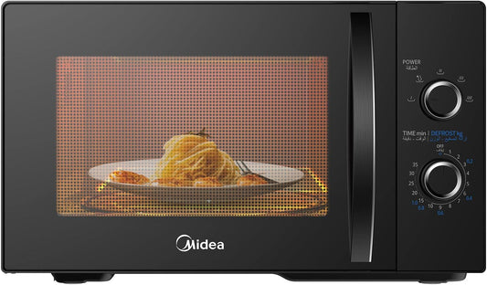 Midea 25 Liters Solo Microwave Oven with 5 Power Levels, 800W, Child-Safety-Lock, Defrost Function, 35 Minutes Timer, Fast Reheat, Pull Open Door Handle, Good for Home & Office, Black, MM8P022KG-BK