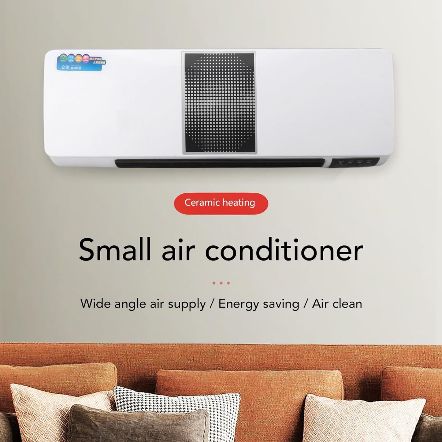 Wall Air Conditioner with Remote, Portable AC Unit with Built in Cool, Large Scale Cooling and Heating Portable Air Conditioner for Room Office Bedroom Kitchen, Easy Install (UK