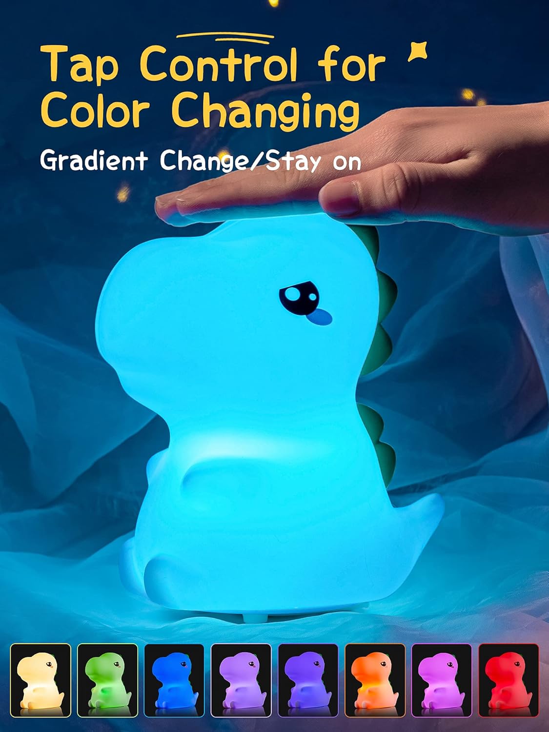 Dimanito Cute Kids Night Light Night Lamp Night Lights for Kids Bedroom Toddler Baby Portable Silicone Battery Led Nightlight Nursery (Cute Bunny)