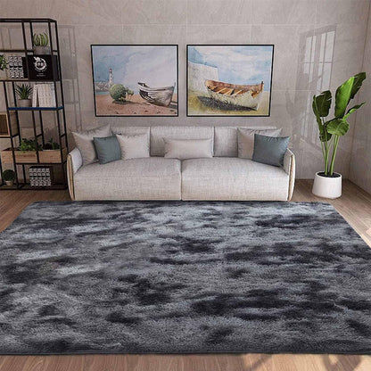 Tinyboy-hbq Area Rugs Shaggy Carpet for Living Room Bedroom Large Fluffy Carpet Modern Non-Slip Mat Multisize Rug Indoor Home Decor (Gray White, 80 x 120 cm)