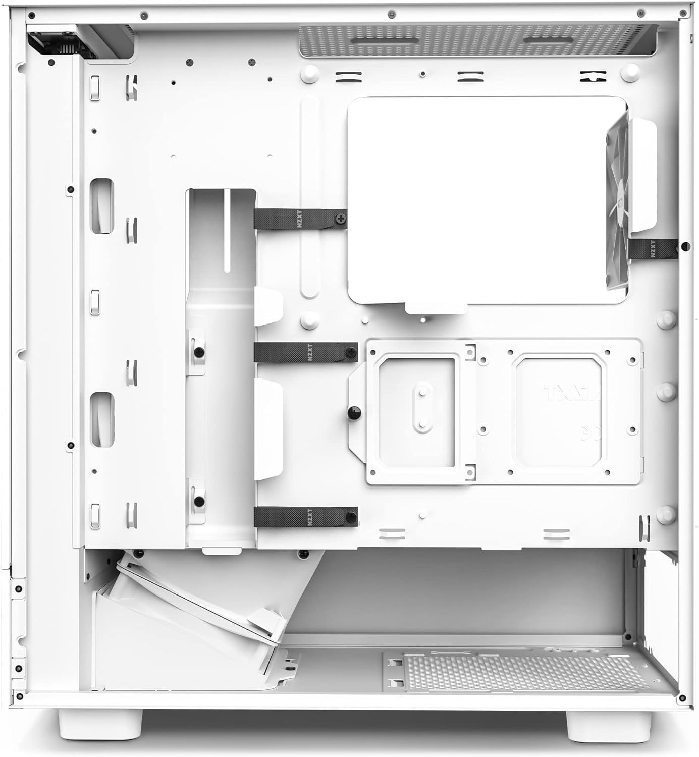 NZXT H5 Flow Compact ATX Mid-Tower PC Gaming Case – High Airflow Perforated Front Panel – Tempered Glass Side Panel – Cable Management – 2 x 120mm Fans Included – 280mm Radiator Support – White