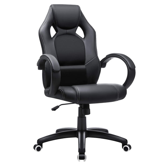 Songmics Office Chair, Gaming Chair, Desk Chair, Computer Chair, Swivel Chair With Tilting Mechanism, Work Chair, Height Adjustable, Black Obg56B