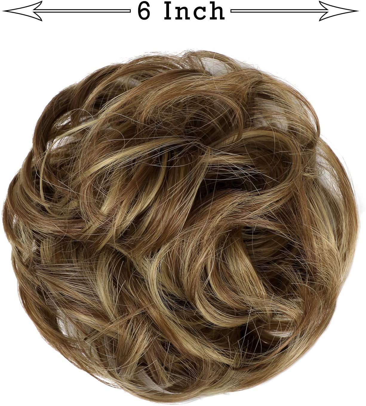 Messy Bun Scrunchie with Elastic Rubber Band, Updo Chignon Donut Ponytail Hairpiece,Ponytail Hair Extensions, Synthetic Tousled Hair for lady (#1)