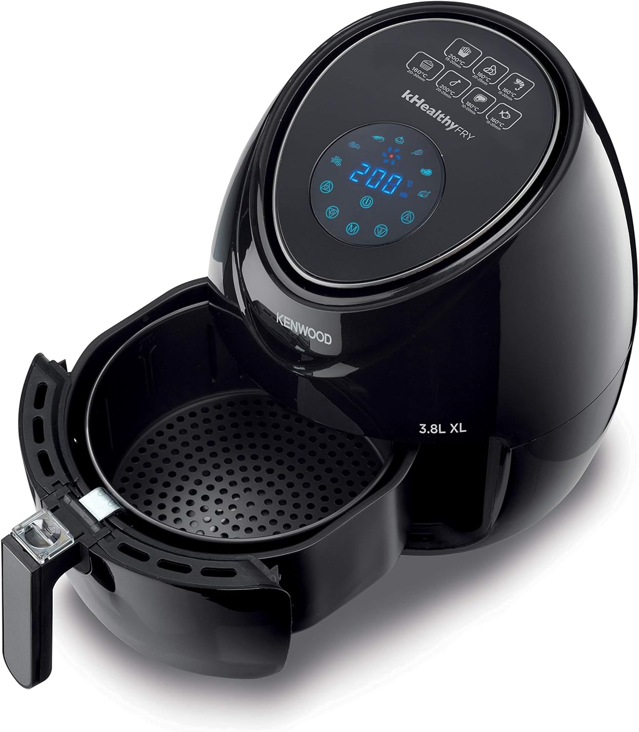 KENWOOD Digital Air Fryer XL 3.8L 1.7KG 1500W with Rapid Hot Air Circulation for Frying, Grilling, Broiling, Roasting, Baking and Toasting HFP30.000BK Black