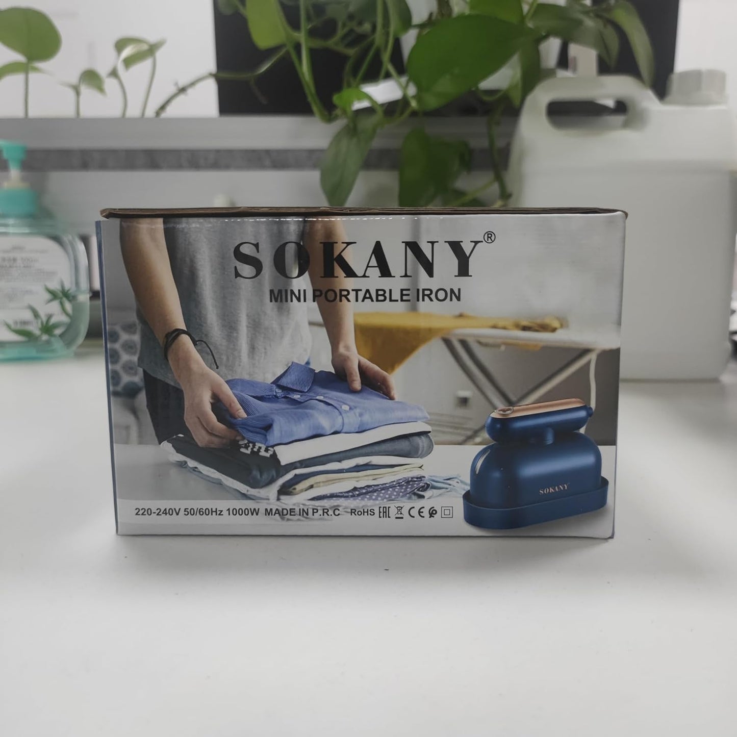 SOKANY SK-3071B 1200W Vertical Steam Travel Iron, 125ml Tank, Lightweight Mini Steam Iron, Perfect for Travel, Quilting & Sewing(SK-3071B)