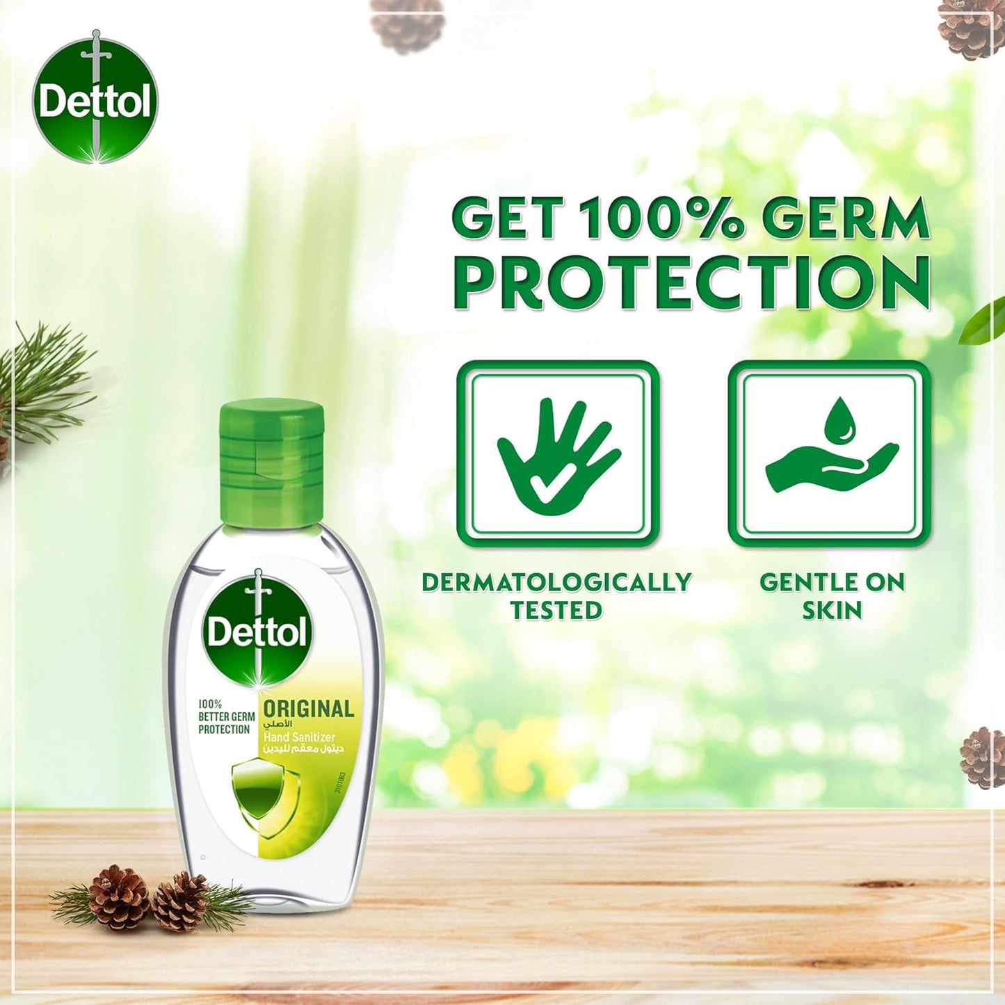 Dettol Hand Sanitizer Original for 100% Better Germ Protection & Personal Hygiene, 50ml (Pack of 3)