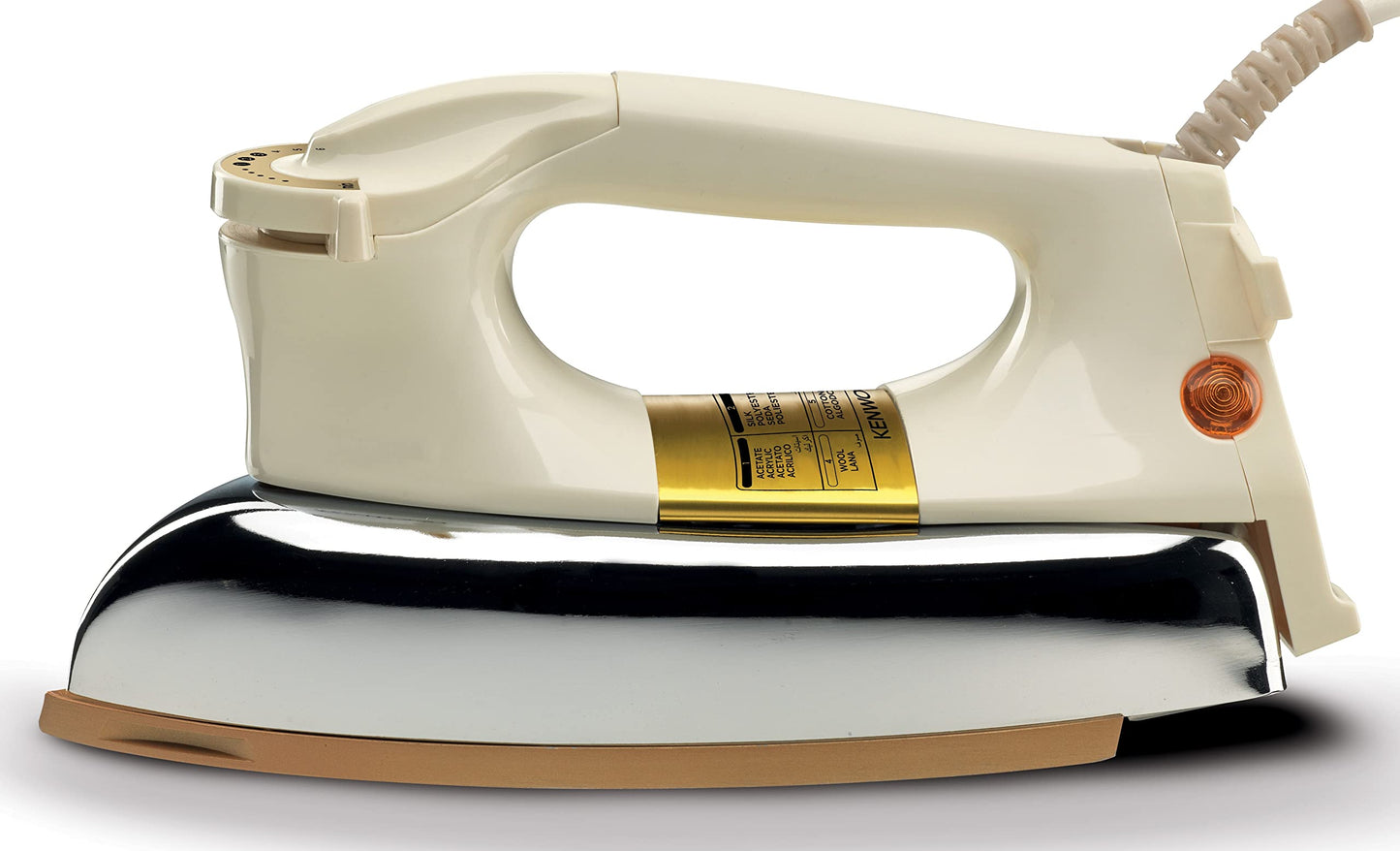 Kenwood Dry Iron Heavy Weight Iron 1200W With Ceramic Soleplate Dim40.000Go Gold, White/Gold