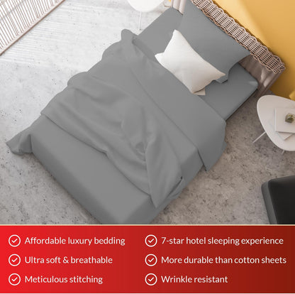 Premium Beige King Sheets Set - 1800 TC Series 4 Piece Bed Sheets - Soft Brushed Microfiber Fabric - 16 Inches Deep Pockets Sheets Wrinkle Free & Fade Resistant by Infinitee Xclusives