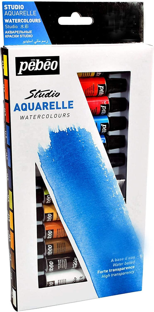 PEBEO Studio AQUARELLE Water Color Paint Set - Set of 200ml x 12 Colors Tubes