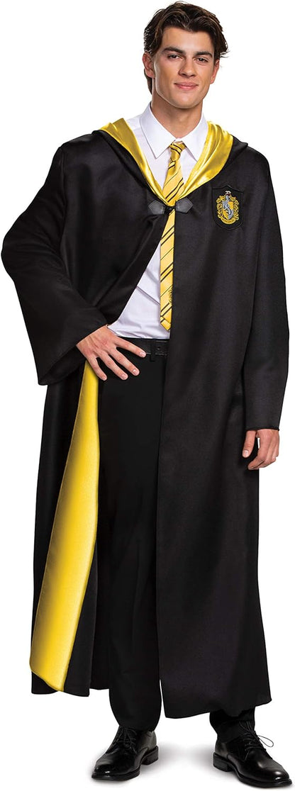 DISGUISE Harry Potter Robe, Deluxe Wizarding World Hogwarts House Themed Robes for Adults, Movie Quality Dress Up Costume Accessory, Black