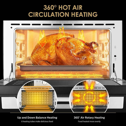 Dxmocos 30L Air Fryer Toaster Oven,Stainless Steel Air Fryer Rotisserie Combo,21 in 1 Countertop Ovens, Innovative 360° Air Frying Technology,Large Air Fryers Oven