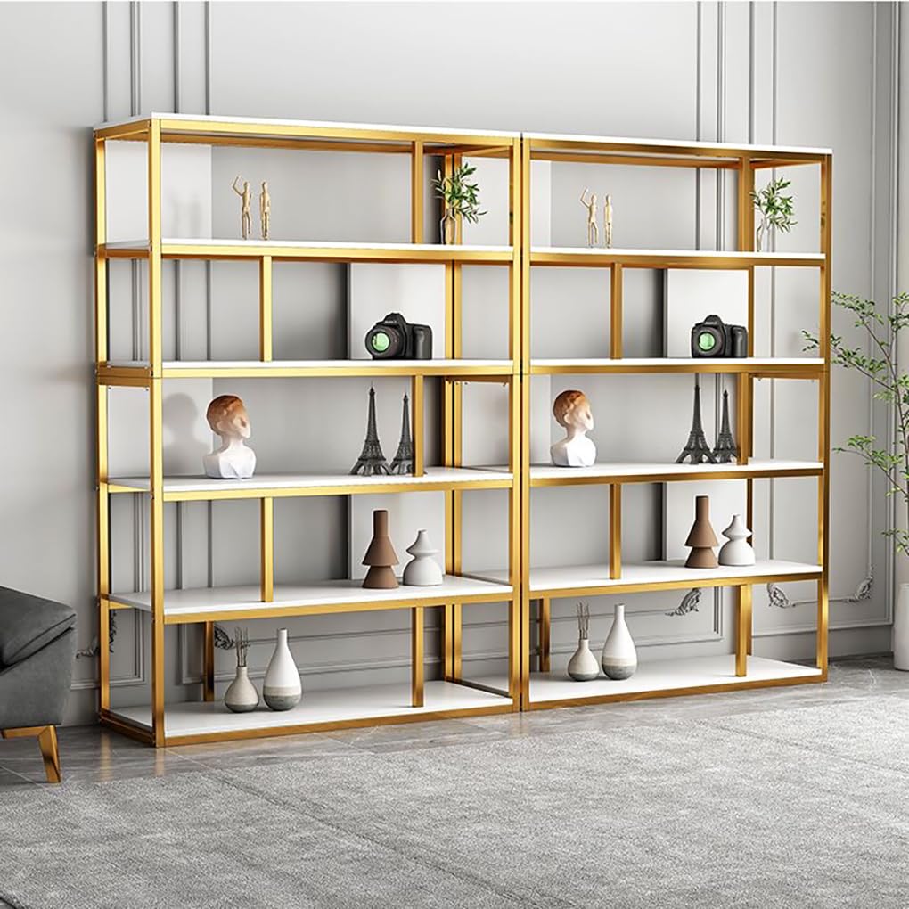 LEDIN Bookshelf - Freestanding Display Shelf for Living Room, Multi-Layer Storage Rack for Home, Office Iron Bookcase (100 x 30x 178 cm)