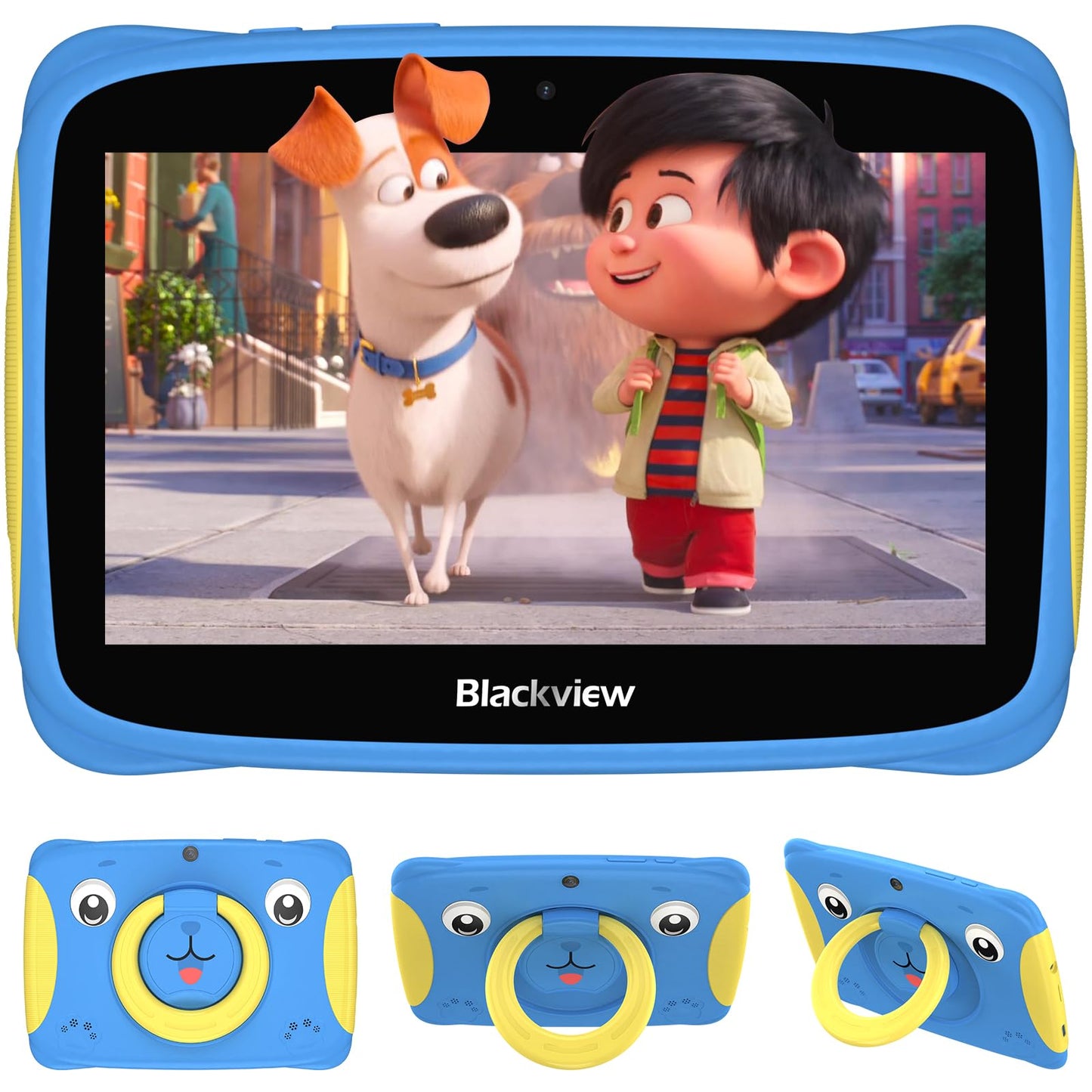 Blackview Kids Tablet Tab3Kids 7 Inch Android 13 Tablet for Kids, 4GB+32GB/TF 1TB, Parental Control, iKids APP Pre-Installed, Google Play Store, Reading Mode,Childrens Tablets with Kid-Proof Case-Blue