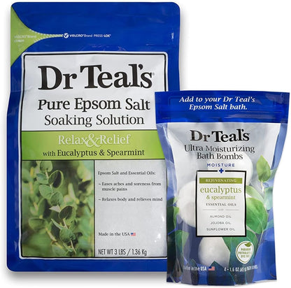 Dr Teal'S Epsom Relax Salt And Relief With Eucalyptus Spearmint, 1.36 KilogRAM