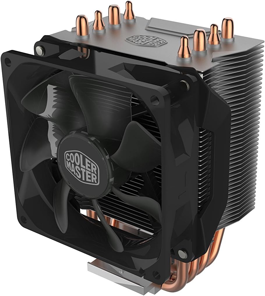 Cooler Master Hyper H410R RGB CPU Air Cooler - Low-Profile Cooling System, Direct Contact Technology, 4 Copper Heat Pipes, Compact Aluminium Heatsink with 92mm RGB PWM Fan - AMD & Intel Compatible