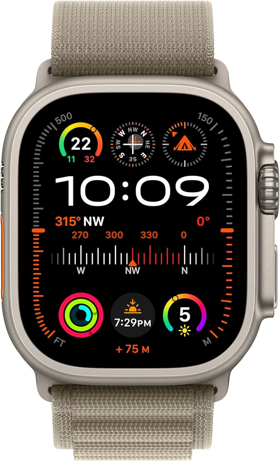 Apple Watch Ultra 2 [GPS + Cellular 49mm] Smartwatch with Rugged Titanium Case & Olive Alpine Loop Large. Fitness Tracker, Precision GPS, Action Button, Extra-Long Battery Life, Bright Retina Display