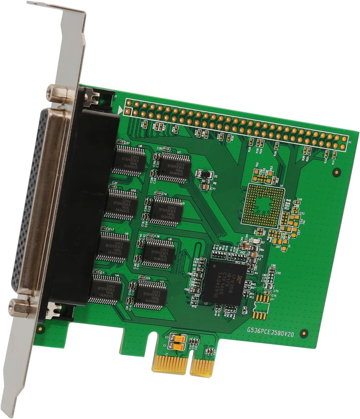 I/O Crest 2 Port Serial COM DB9 RS-232 and 1 Port DB25 Printer Lpt1 Port PCI-E 1.0 X1 Card WCH382 Chipset