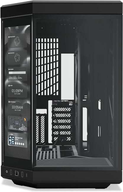 HYTE Y70 Touch Dual Chamber ATX Mid Tower Modern Aesthetic Case with Integrated 4K LCD Touchscreen - Black