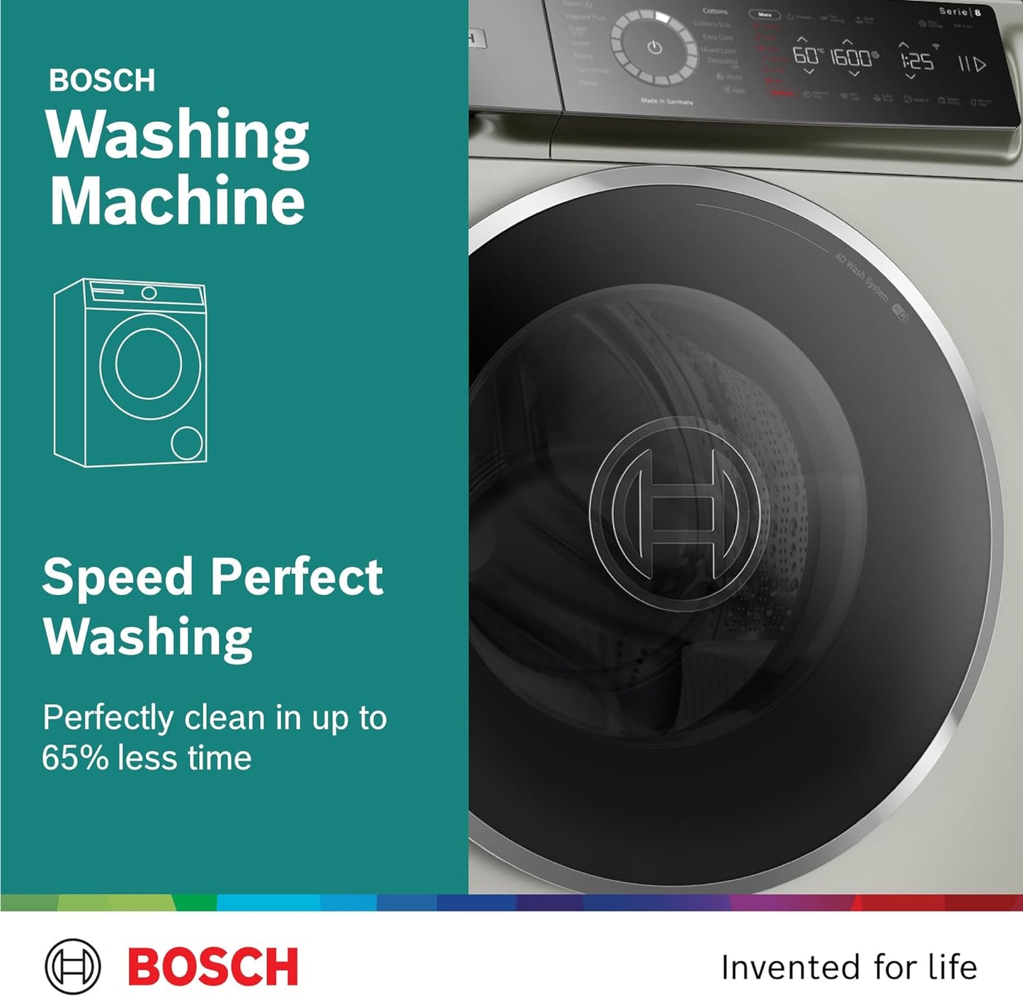 Bosch Front Load Washing Machine 10Kg Series 8, Made in Germany, Innovative Bosch Washing Machine, WGB2560XGC