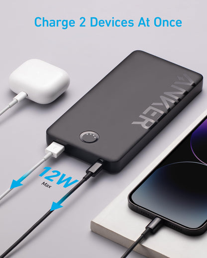 Anker USB-C Power Bank, 323 Portable Charger (PowerCore PIQ), High-Capacity 10,000mAh Battery Pack for iPhone 14/14 Pro / 14 Pro Max/Samsung/Pixel/LG (Cable and Charger Not Included) - CaveHubs