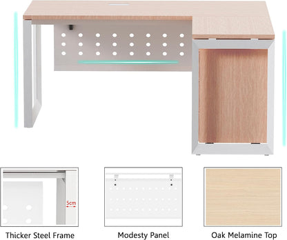 Mahmayi Vorm 136-18 White Modern Workstation Material-Melamine on MDF