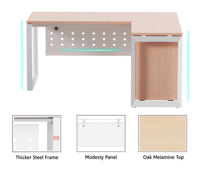 Mahmayi Vorm 136-18 White Modern Workstation Material-Melamine on MDF