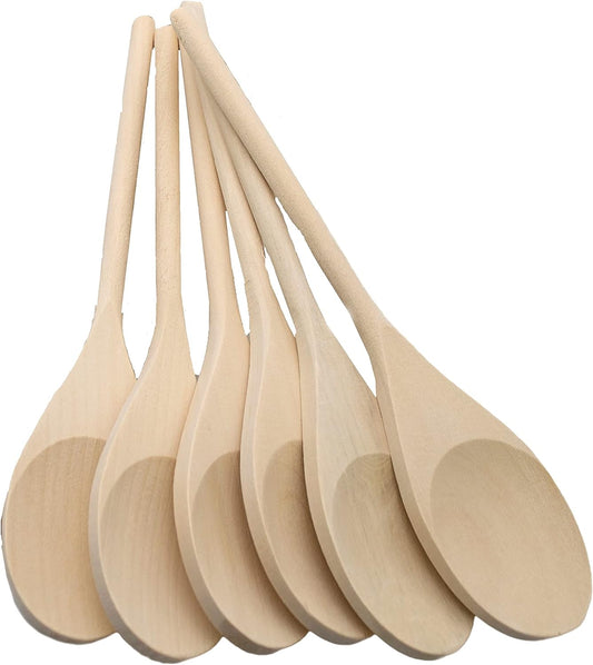 Wooden crafting spoons - 23.5cm length (Pack of 6)