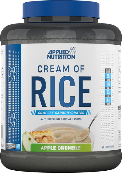 Applied Nutrition Cream of Rice - High Carbohydrate Cream of Rice Supplement, Source of Energy for Breakfast & Snacks, Easy to Digest, Low Sugar, Low Fat, Vegan, 2kg (Raspberry Ripple)