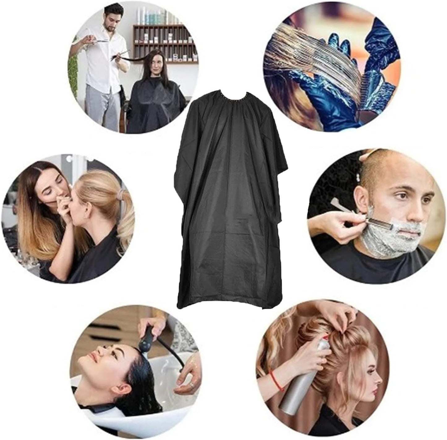 Barber Cape, Professional Hair Cutting Cape, Nylon Waterproof Salon Barber Cape, Breathable Anti Static Haircut Kit Hairdressing Apron, Hair Cutting Accessories for Barbershop