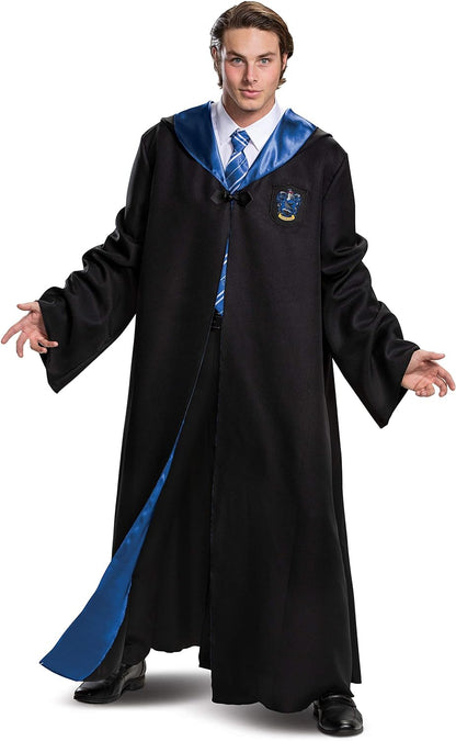 DISGUISE Harry Potter Robe, Deluxe Wizarding World Hogwarts House Themed Robes for Adults, Movie Quality Dress Up Costume Accessory, Black