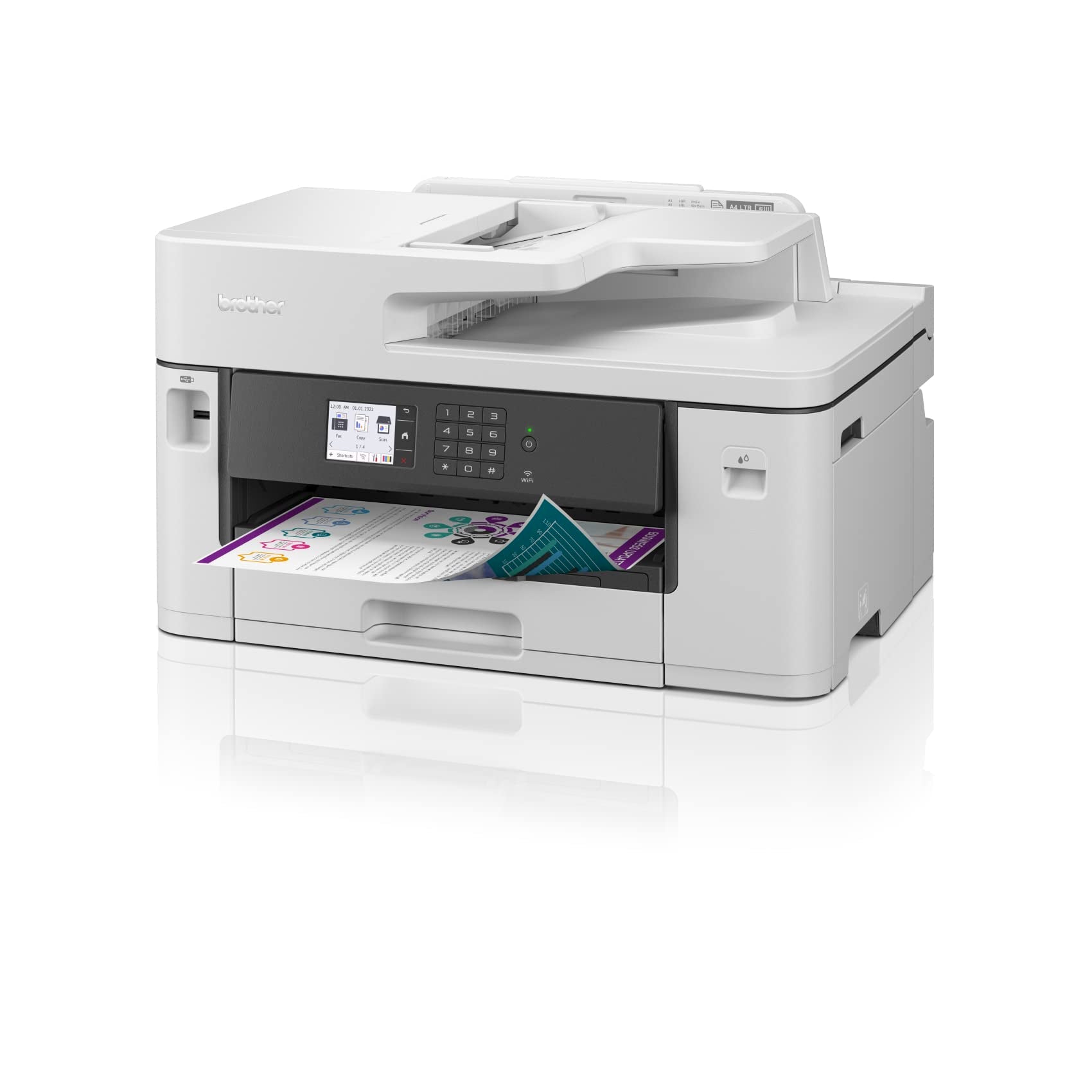 Brother Wireless All in One Printer, MFC-J2340DW, Wide Format Borderless Printing, High Yield Ink Cartridge, Large - CaveHubs