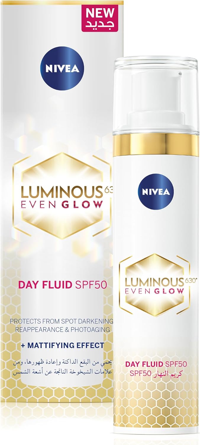 NIVEA LUMINOUS 630 EVEN GLOW Anti Dark Spot Concentrated Face Serum, Spotless Even Skin, Hydrating Hyaluronic Acid & Vitamin E, 30ml