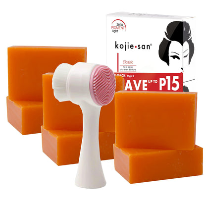 Kojie San 3 x 65G Kojie San Skin Kojic Acid Lightening Soap in Industry-leading Frustration Free Packaging