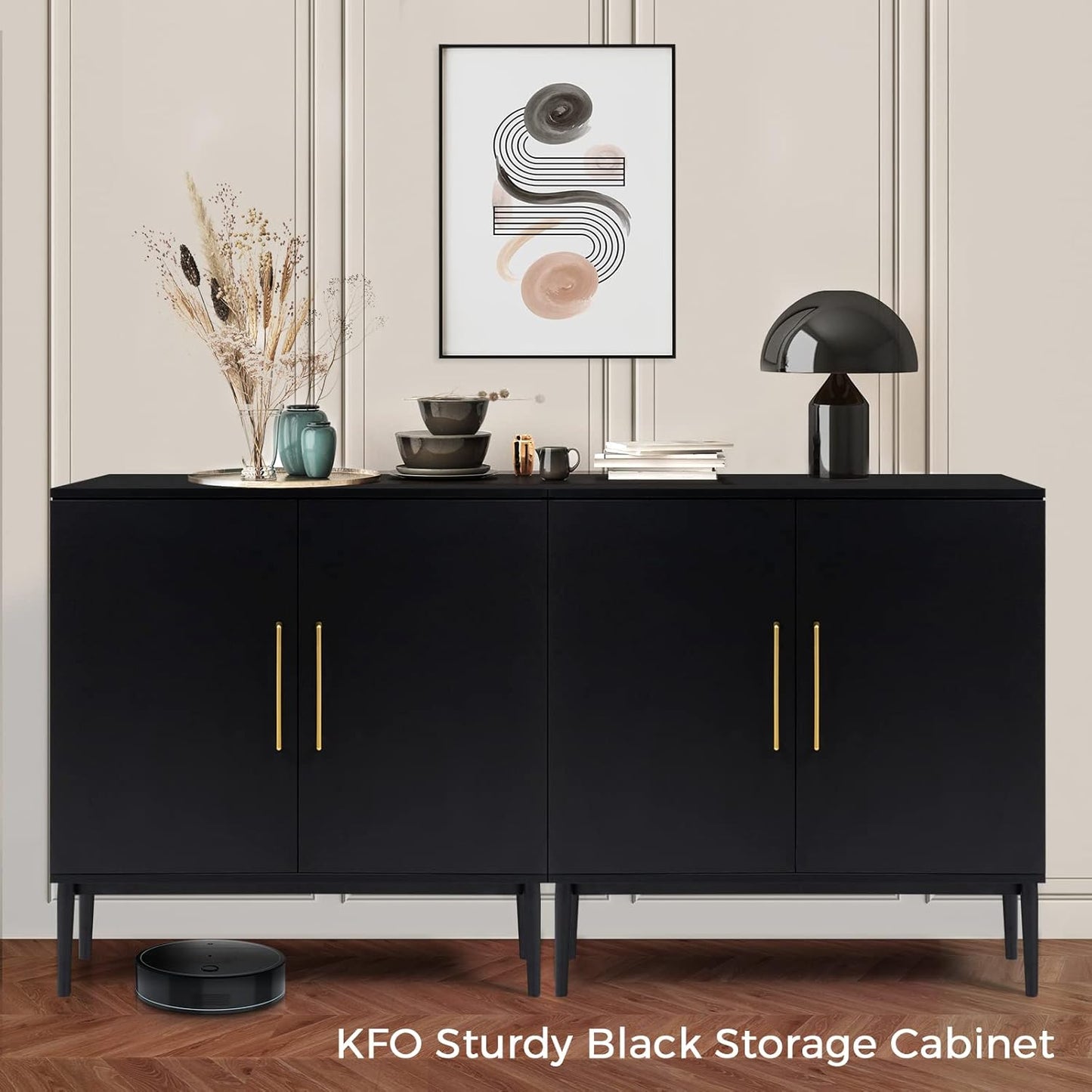 KFO Storage Cabinet with Handmade Natural Rattan Doors, Rattan Cabinet Sideboard Buffet Cabinet, Accent Cabinet for Living Room, Hallway, Dining Room, Entryway…, KF0020