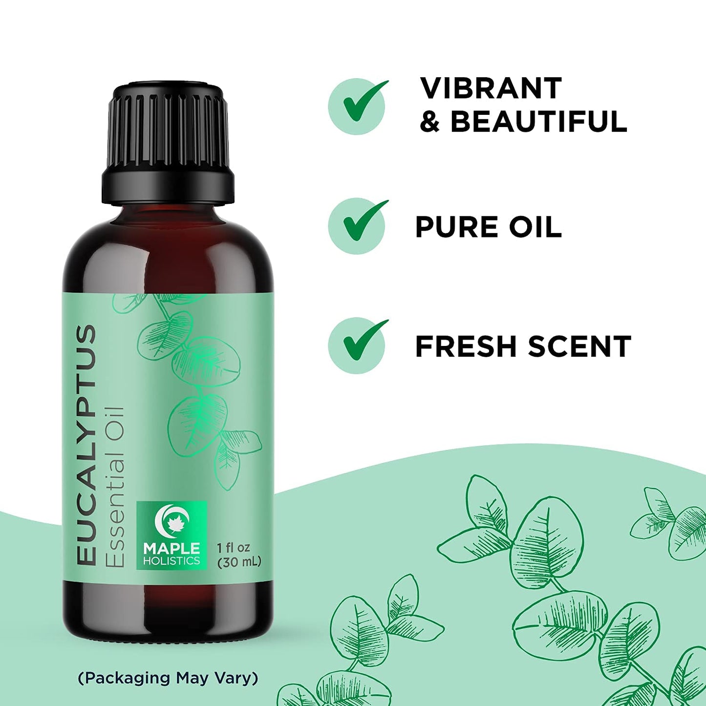 Pure Essential Oil - Premium Therapeutic Grade Essential Oils for Diffuser Plus Healthy Hair Skin and Nails Support - Undiluted (Eucalyptus)