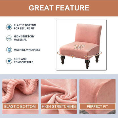 Eco-Ancheng Armless Chair Slipcover Washable Armless Chair Covers Removable Slipcover for Armless Chair Non-Slip Sofa Couch Covers Furniture Protector for Dining Living Room Armless Accent Chair