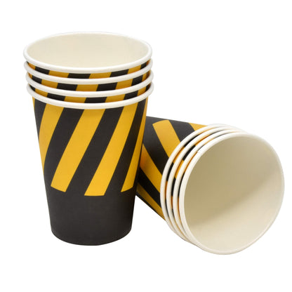 Construction Themed Birthday Party Supplies Tableware Set 24 9" Paper Dinner Plates 24 7" Dessert Plate 24 9 Oz. Cups 50 Lunch Napkins Digger Truck Bulldozer Vehicle Construction Zone Site Decorations