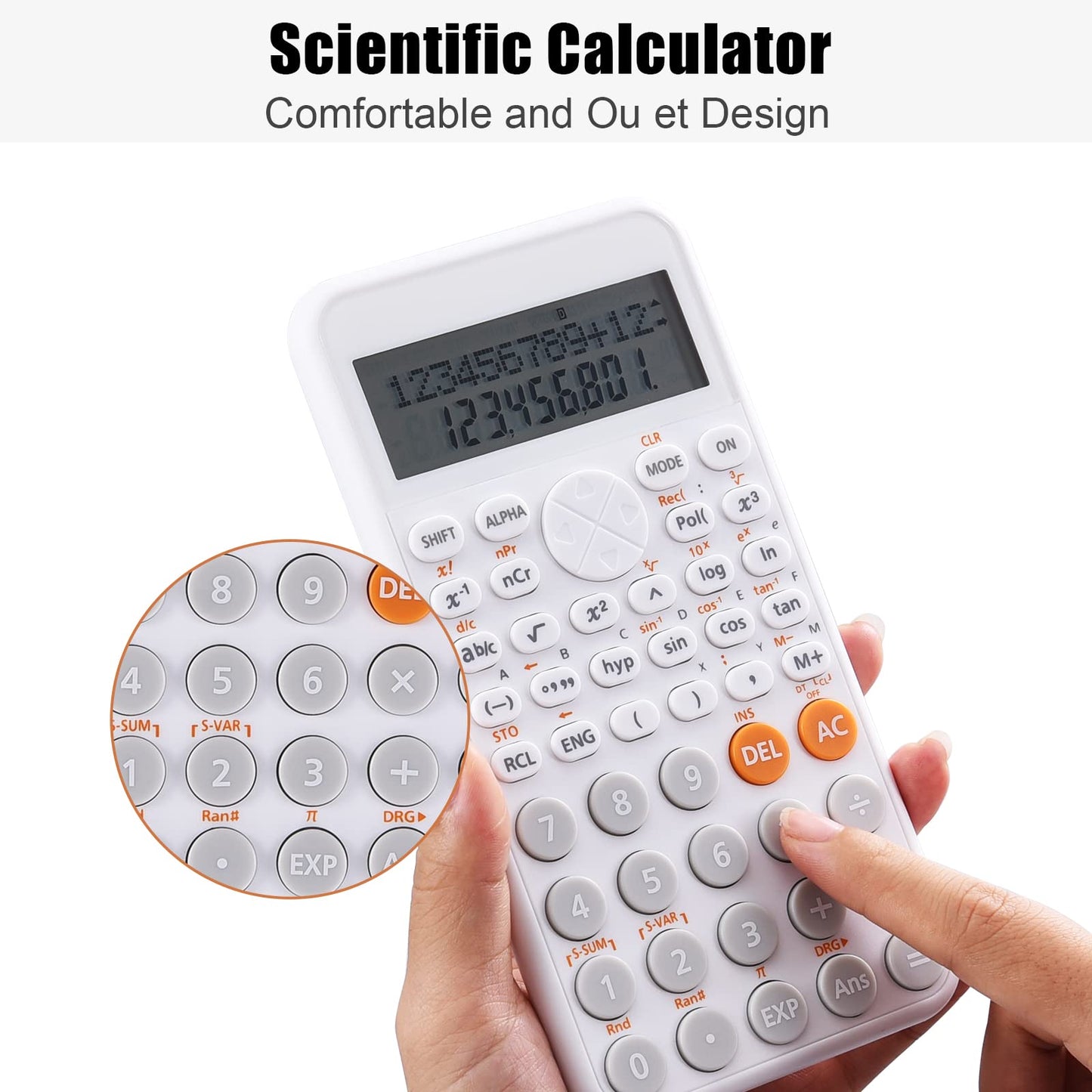 EooCoo Basic Standard Calculator 12 Digit Desktop Calculator with Large LCD Display for Office, School, Home & Business Use, Modern Design - Green