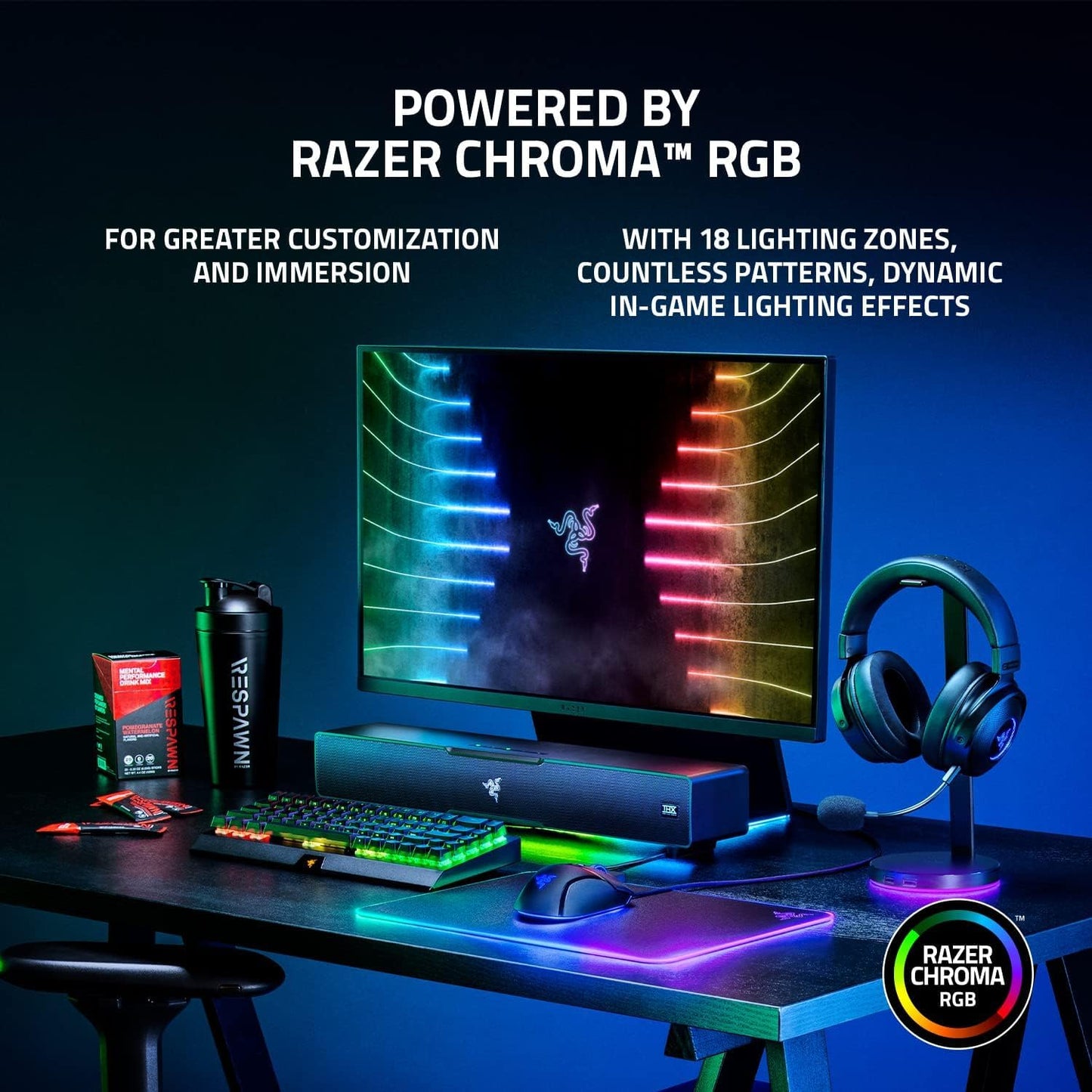 Razer Leviathan V2 X: PC Soundbar with Full-Range Drivers - Compact Design - Chroma RGB - USB Type C Power and Audio Delivery - Bluetooth 5.0 - for PC,-Laptop, Smartphones, Tablets & Nintendo Switch