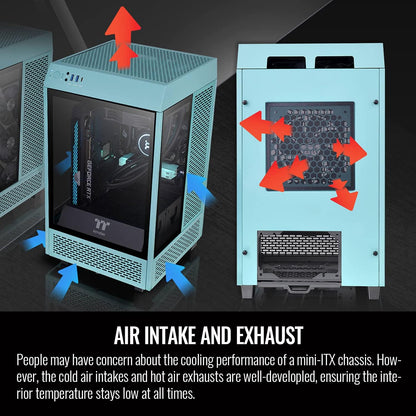 Thermaltake Tower 100 Black Edition Tempered Glass Type-C (Usb 3.1 Gen 2) Mini Tower Computer Chassis Supports Mini-Itx Ca-1R3-00S1Wn-00