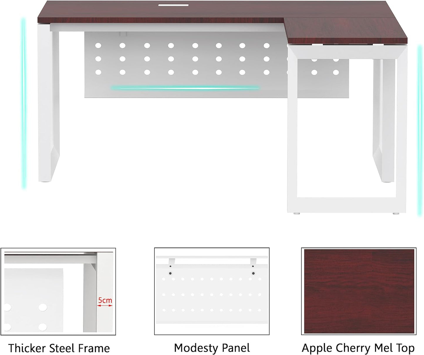 Mahmayi Vorm 136-18 White Modern Workstation Material-Melamine on MDF