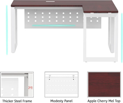 Mahmayi Vorm 136-18 White Modern Workstation Material-Melamine on MDF