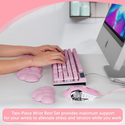 Keyboard Wrist Rest, Memory Foam Wrist Rest for Computer Keyboard, Ergonomic Palm Rest, Wrist Support for Keyboard Cloud Wrist Rest, Mouse Pad Wrist Support - Laptop, and Computer Use (White)