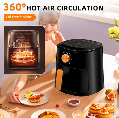 OKSTENCK Air Fryer Oven 4-Liter Large Capacity 6-in-1 Air Fryer 1100w High Firepower, 360°Hot Air Circulation, Oil-Free Baking, Single Knob Operation for 180 Minutes, Timed Baking.