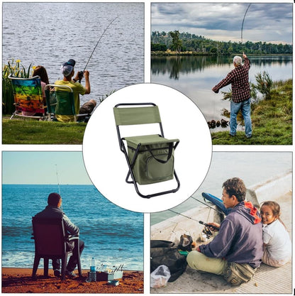 TOMVAES Portable Outdoor Folding Chair Fishing Chair Folding Stool Camping Fishing Stool Adult with Heat Preservation ice Pack Foldable Picnic Chair Outdoor Chair